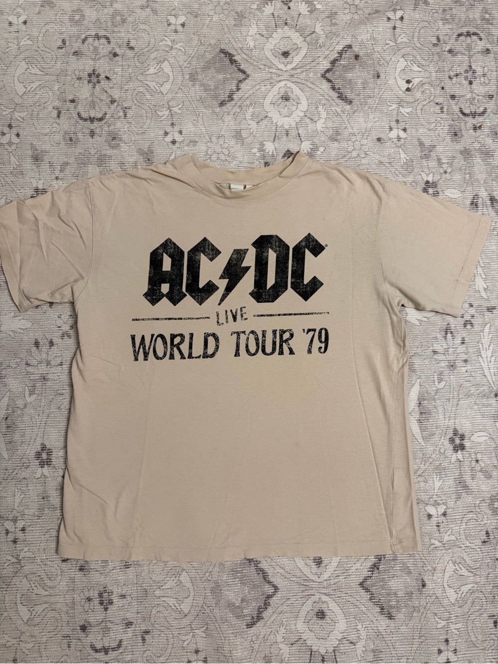 AC/DC Women’s “World Tour '79" Graphic Tee - Beige